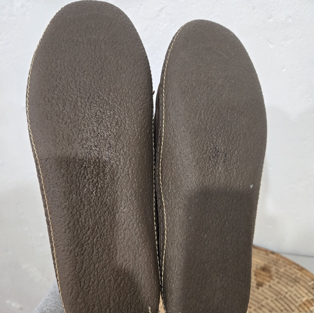 L.L. Bean Men's Dark Brown Leather Loafers Slippers - Picture 5 of 7